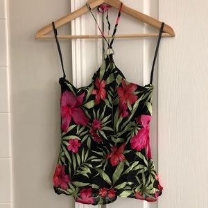 Bay Leaf Floral Print Alter Top